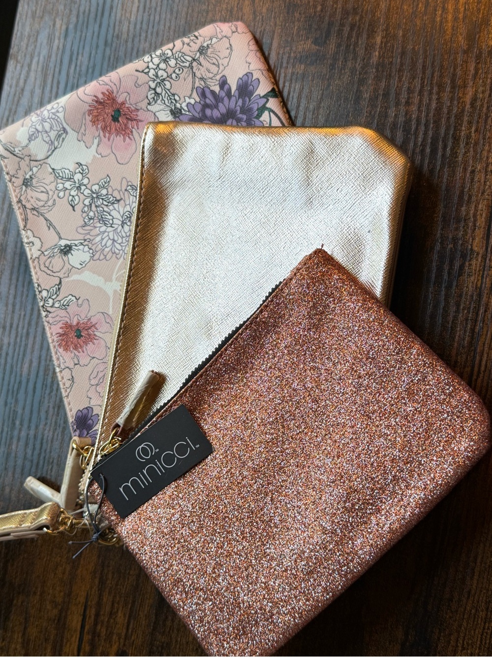 Minicci Rose Gold Glitter Wristlet Trio - Picture 2 of 4